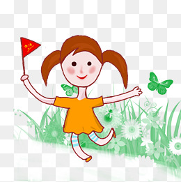 加油打气的小女孩