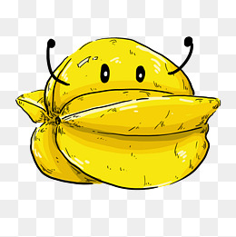 黄色创意拟人杨桃食物元素