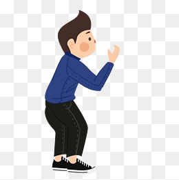 卡通小男孩打招呼免抠图