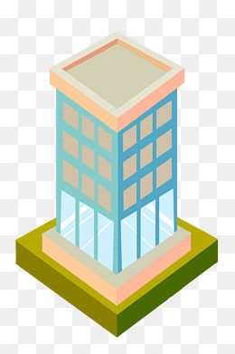 2.5d玻璃门房屋插画