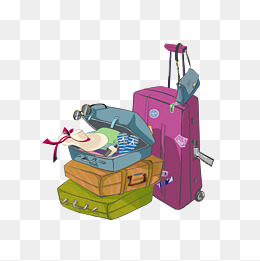 卡通行李箱png下载