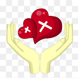 手捧公益爱心插画