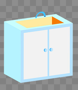 2.5d绿色洗手台插画