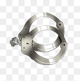 卡通军事手铐插画