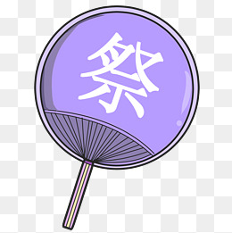 蓝色祭祀圆扇插画