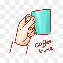 手拿咖啡杯png免抠素材