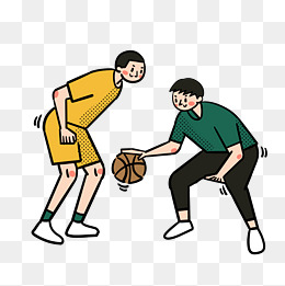 卡通矢量免抠扁平可爱打篮球的男生