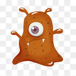 棕色卡通细菌png素材