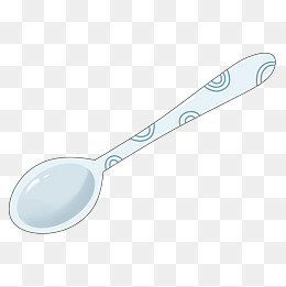 精美的蓝色勺子插画