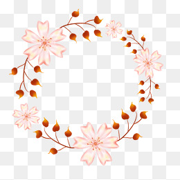 千库网 图片素材 简约花环插画海报免抠元素