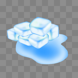 结冰冰块卡通插画