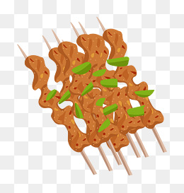 烤串烧烤卡通插画