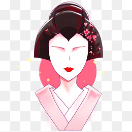 日本艺伎装饰插画