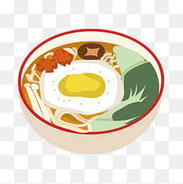 鸡蛋面条卡通美食