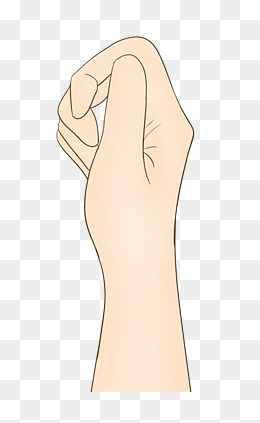 卡通敲门手势插画