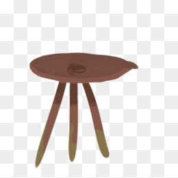 手绘卡通木质深色的桌子免扣元素