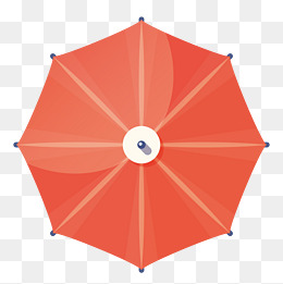 夏天红色雨伞插画