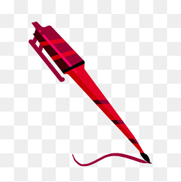 卡通红色画笔插画