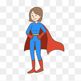 母亲节母亲是超人插画免抠元素下载