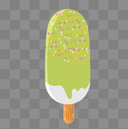 绿色的卡通冰棍插画