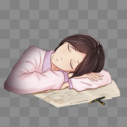 一个美女趴在桌子上休息