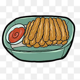 油炸小吃卡通插画