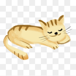 手绘卡通可爱的小猫免扣元素