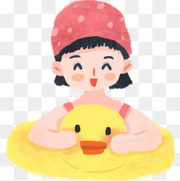 夏日海边度假小女孩png素材