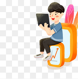 玩电脑的男孩