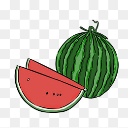 夏天西瓜可爱卡通手绘免抠素材