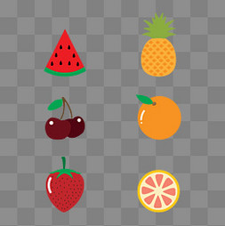 水果组合矢量图图片_水果类农产品图标