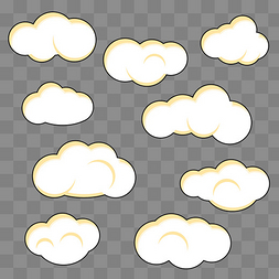 漫画风简笔可爱云朵下载 png下载psd卡通手绘电脑工作忙图下载 png