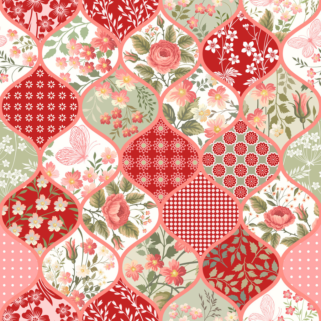 植物玫瑰花朵拼接印花图案服装纺织数码印花花型素材-POP花型网