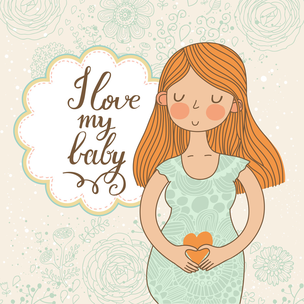 女人怀孕了插画图片素材_ID:158820132-Veer图库