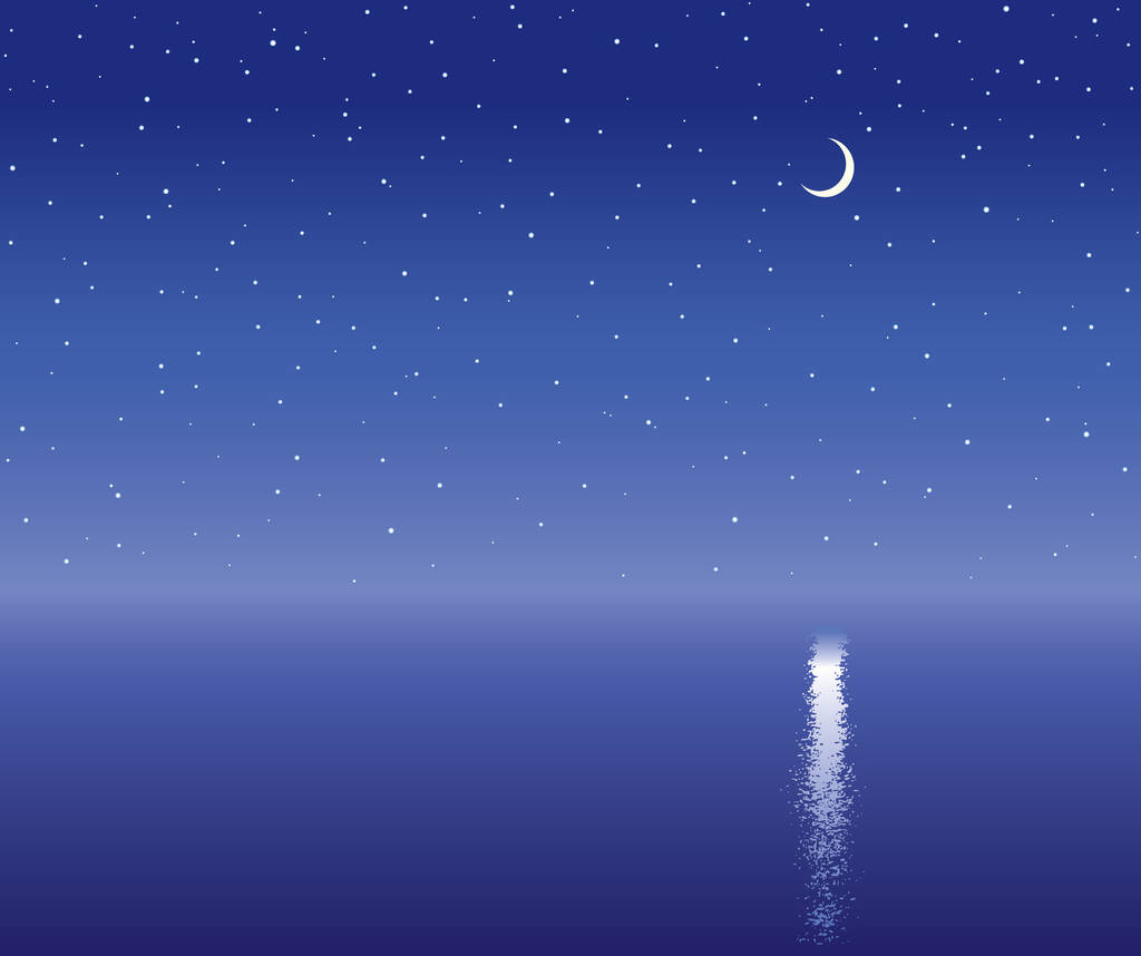 明月,月光,星星,晚上,4K风景壁纸-千叶网