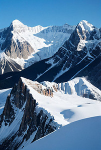 冬季积雪下的山脉景观图9高清摄影图