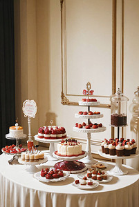蛋糕甜品桌高清摄影配图5