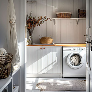 洗衣机和舒适的家具图片