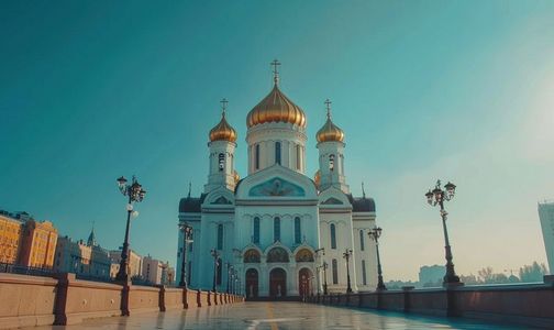俄罗斯大教堂摄影照片_莫斯科救世主大教堂