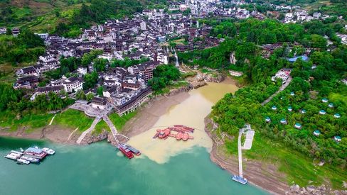 震撼湘西芙蓉镇4A景区航拍实拍