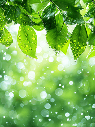 沉默是金手机壁纸图片素材_水滴绿叶雨滴