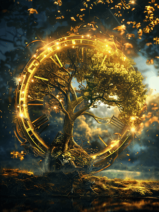 时间树纹年轮背景