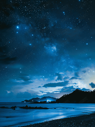 星空船图片素材_东极岛的星空