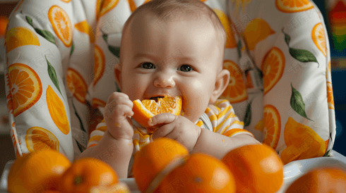 吃橙子的婴儿摄影13