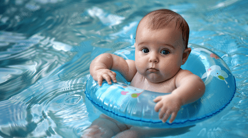 戴着游泳圈的婴儿摄影11
