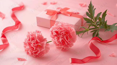 鲜花康乃馨和礼物盒子42