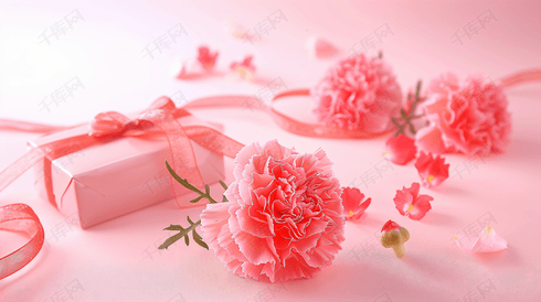 鲜花康乃馨和礼物盒子28