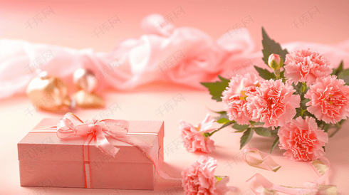 鲜花康乃馨和礼物盒子26