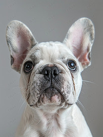 白色法国斗牛犬宠物狗肖像图片