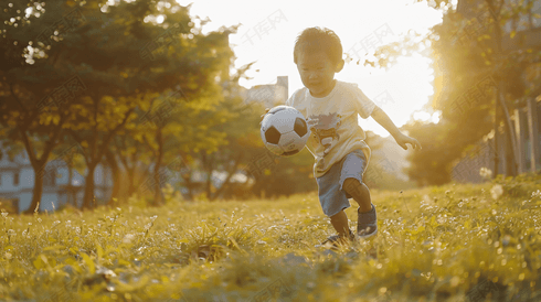 踢足球的小男孩摄影17